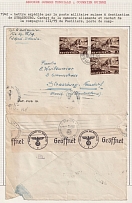 1942 (24 Jul) Strasbourg, Switzerland, WWII Swiss Mail, Military Mail Fieldpost Feldpost, Cover franked with Mi. 386