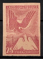 1943 25gr Poland, Secret Underground Post (Lila, Imperforate)