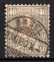 1867-81 40F Switzerland (BASEL Postmark, CV $170)