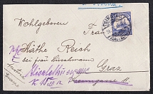 1914 German Colonies in China, Cover from Tsingtau (Qingdao) to Graz franked with 10c (Mi. 31)