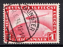 1931 Weimar Republic, Germany, Airmail (Mi. 455, Full Set, MUNSTER Postmark, CV $60)