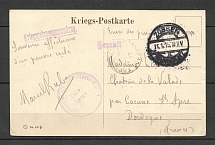 1915 Germany prisoner of war censorship postcard to France