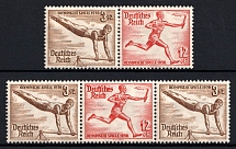 1936 Third Reich, Germany, Se-tenants, Zusammendrucke, Pair (Mi. W 107 - W 108, CV $30)