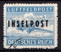 1944 Island Rhodes, Reich Military Mail Fieldpost Feldpost `INSELPOST`, Germany (Mi. 8 B II, Signed, Canceled, CV $90)
