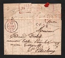 1839 Cover to St. Petersburg from Paris, France (Dobin 4.02 - R5)