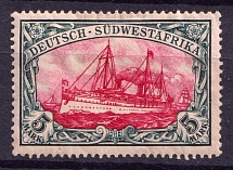 1906-1919 5M South West Africa, German Colonies, Kaiser’s Yacht, Germany (Mi.32 A b, Carmine, CV $60)