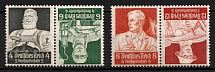 1934 Third Reich, Germany, Tete-beche, Zusammendrucke, Pairs (Mi. K 23, K 24, CV $50)