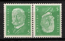 1928 5pf Weimar Republic, Germany, Tete-beche, Zusammendrucke (Mi. K 10, CV $30)