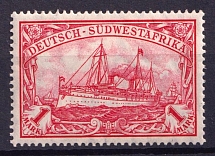 1906-19 1m South West Africa, German Colonies, Kaiser’s Yacht, Germany (Mi. 29 A)