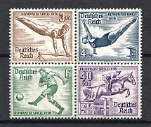 1936 Third Reich, Germany (Block of Four, CV $50, MNH)