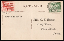 1943 (1 Jun) Jersey, German Occupation, Germany, Postcard, First Day Cover (Mi. 3 y - 4 y, CV $60)