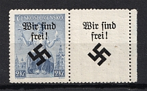 1939 2K Moravia-Ostrava Bohemia and Moravia, Germany Local Issue (Signed, CV $80, MNH)