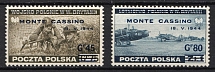 1944 Polish Government in Exile,  Monte Cassino (Mi. 376, 378, Fi. P 338, S 338, CV $50, MNH)