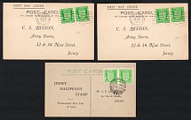 1942 (29 Jan) Jersey, German Occupation, Germany, Postcards, First Day Cover (Mi. 1 y, Pairs, CV $120)