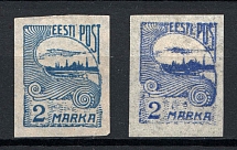 1920 2M Estonia (Paper Variety + Broken Cliche Printing)