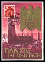 1939 'Danzig is German', Propaganda Postcard, Third Reich Nazi Germany