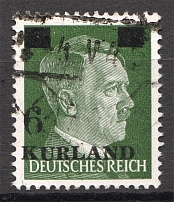 1945 Germany Occupation of Kurland 6 on 5 Pf (Signed, CV $100, Cancelled)