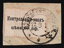 1918 60pf Germany, X Army, Occupation of Belarus, Rural Post (Mi. 2, Bobruisk Postmark on piece, CV $460)