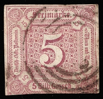 1859 5g Thurn und Taxis, German States, Germany (Mi 18, Canceled, CV $360)
