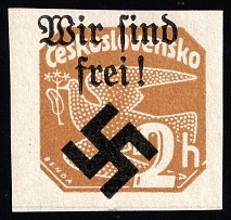 1939 2h Moravia-Ostrava, Bohemia and Moravia, Germany Local Issue (Mi. 32, Type I, CV $70, MNH)