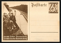 1936 The official post card commemorating both the Winter Aid fund and the completion of one thousand kilometers of autobahn