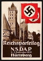 1933 Reich party rally of the NSDAP in Nuremberg, Enlargement of the uncatalogued “RDPJH” label on the post card.