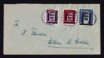 1945 Glauchau (Saxony), Cover to Mulsen, Germany Local Post (Mi. 5 b, 7, 13, CV $210)