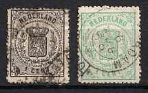 1869-71 Netherlands (Mi. 14 A, 15 A, Canceled, CV $120)