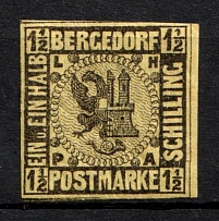 1861-67 1.5s Bergedorf, German States, Germany (Mi. 3, Sc. 3, Signed, CV $30)