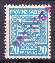 1945 4pf on 20pf Wittenberg-Lutherstadt, Germany Local Post (Mi. 21, Full Set, CV $50)
