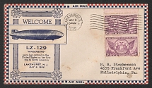 1936 (11 May) United States, Hindenburg airship airmail cover from Lakehurst to Philadelphia, 1st flight to North America 'Lakehurst - Frankfurt' (Sieger 409 C, CV $50)