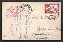 1931 (24 Jul) Germany, Graf Zeppelin airship airmail postcard from Friedrichshafen to Roscheim, Polar flight 1931 'Friedrichshafen - Berlin' (Sieger 119 D, CV $350)