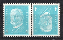 1932 4pf Weimar Republic, Germany, Tete-beche Pair, Zusammendrucke (Mi. K 9, CV $70, MNH)