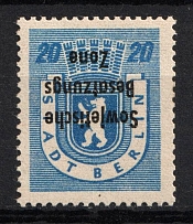 1948 20pf Soviet Russian Zone of Occupation, Germany (Mi. 205 wb z K, INVERTED Overprint, CV $80)