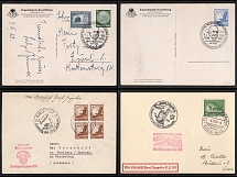 1938-39 Graf Zeppelin, Exhibition, Third Reich, Germany, Postcards with Commemorative Postmarks