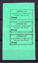2c American Express Company, United States Locals & Carriers, Strip (Old Reprints and Forgeries)