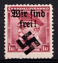 1939 1k Moravia-Ostrava, Bohemia and Moravia, Germany Local Issue (Mi. 9, Type II, CV $30, MNH)