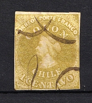 1861-62 1c Chile (Canceled, CV $60)