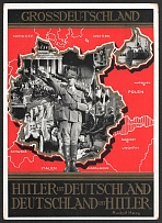 1939 'Hitler is Germany', Propaganda Postcard, Third Reich Nazi Germany