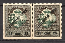 1925 USSR Philatelic Exchange Tax Stamps Pair 25 Kop (Type I+Type II, Perf 13.25)