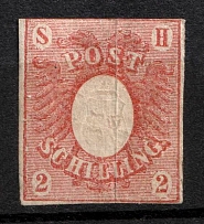 1850 2s Holstein, German States, Germany (Mi. 2, Sc. 2, CV $900)