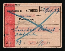 1937 Military Driving Card, Passenger Train, Nazi Germany