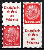 1936-37 Third Reich, Germany, Se-tenants, Zusammendrucke (Mi. S 143, S 145, CV $30, MNH)