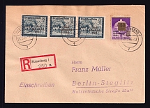 1946 (28 Mar) Strausberg, Registered Cover to Berlin-Steglitz, Germany Local Post (Mi. 25, 13, CV $70)