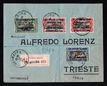 1924 (15-18 Mar) Congo, Belgian Occupation of German East Africa, Registered Cover from Usumbura to Trieste (Italy)