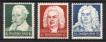 1935 Third Reich, Germany (Mi. 573 - 575, Full Set, CV $40, MNH)