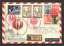 1955 Austria registered BALLONPOST cover to USA with special postmark