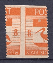 1946 Storkow Germany Local Post 8 Pf (Shifted Perforation, Print Error, MNH)