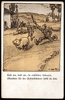 Austria, 'Come on, come on, Russian Pig, We Need to Collect Ammunition for Gullaschkranon', World War I Military Propaganda Postcard (Mint)