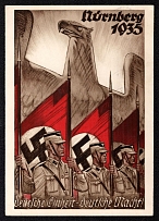 1935 Nurnberg, Germany Third Reich, Propaganda postcard (Canceled)